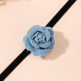 thumbnail image 3 of LinYooLi Collier Ras du Cou Fleuri pour Femmes Collier Gothique Floral à Lacets Collier Rose Long Collier en Velours pour Mariage Fête d'Été, 3 of 6