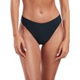 thumbnail image 4 of Ocean Blues Women's High Leg Bikini Bottom Mid Rise Swim Bottom Cheeky Black Bathing Suit Bottom, Size S, 4 of 7