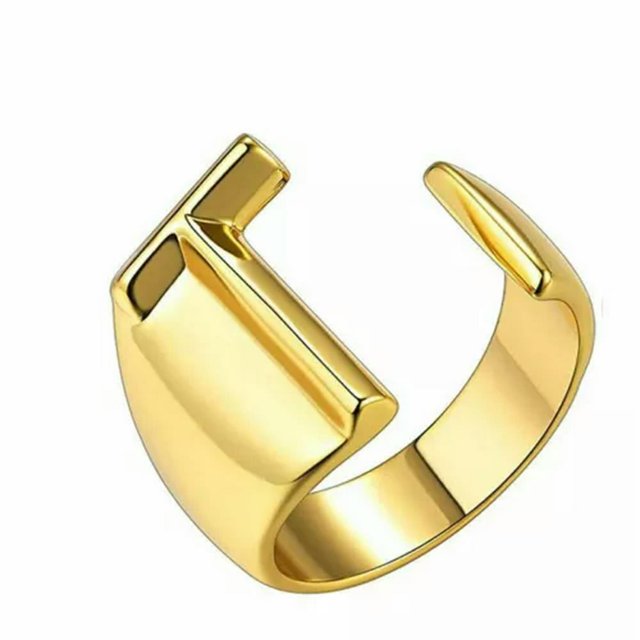CUITING Bague Mode Ajustable Initiale Alphabet Lettre A-Z Bagues pour Femmes Bijoux-Argent C
