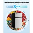 thumbnail image 4 of VEVOR Mini Fridge with Freezer 3.2 Cu.Ft Two Door Compact Refrigerator Stainless, 4 of 9