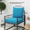 thumbnail image 3 of Outdoor Patio Chair Cushions Deep Seat Replacement Patio Cushions Set Turquoise, 3 of 10