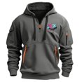 thumbnail image 1 of Styesk Sweatshirts for Men Men's Spring And Fall Printed Hooded Sweatshirt Zipper Multi-Pocket Pullover Sweatshirt, 1 of 4