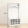 thumbnail image 3 of HOMCOM Hall Tree with Bench and Shoe Storage Cubbies for Entryway, White, 3 of 10
