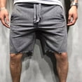 thumbnail image 2 of Yuzhih Men's Summer Shorts Casual Solid Color Drawstring Frayed Raw Hem Shorts Outdoors Workout Athletic Shorts, 2 of 6