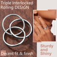 thumbnail image 4 of ORUYROP Women Triple Interlocked Rolling Ring, Delicate Looking, Stainless Steel/Gold Plated/Black (Send Gift Box), 4 of 7