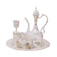 thumbnail image 2 of jifeng Turkish Teapot Set Art Crafts 6 Metal Cups and Tray for Tea Table Home Bar Decor, 2 of 9