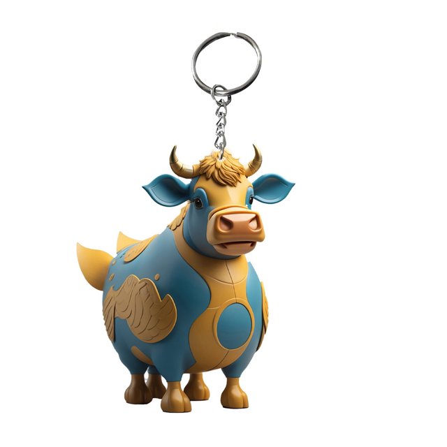 Cow Pendant Keychain Acrylic Animal Charm for Keys Bags Phones 1 Piece