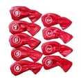 thumbnail image 1 of jinwen 9pcs/set Waterproof Golf Club Iron Cover Protective Headcover Universal Red, 1 of 5