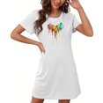 thumbnail image 4 of Mefallenssiah Chemise de Nuit Courte Surdimensionnée pour Femmes Mode Imprimé Poitrine Manches Courtes, 4 of 7