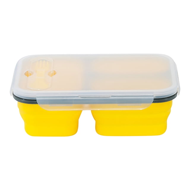 DPTALR Boîte à Lunch avec Cuillère en Silicone Pliable pour Micro-Ondes Boîte à Lunch Portable Boîte de Rangement pour Réfrigérateur Boîte de Conservation