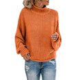thumbnail image 1 of Kcodviy Chandail Tricot pour Femmes Automne Hiver Chandail pour Hommes Chandail d'Affaires Chandail à Fil Épais Chandail Ample Chandails pour Femmes Chandail à Col Roulé Graphique, 1 of 5