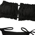thumbnail image 4 of Gupgi Womens Solid Color Swimming Set, Bandage Bikini Top + Lace Up Briefs, 4 of 5