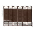 thumbnail image 3 of HOMCOM 5.6ft Folding Room Divider, Freestanding Privacy Screen, Brown, 3 of 10