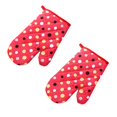 thumbnail image 1 of Oleegame 2PC Pot Oven Pad Gloves Proof Microwave Protected Dot Heat Mitts Cooking Kitchen Kitchen，Dining & Bar Black, 1 of 2