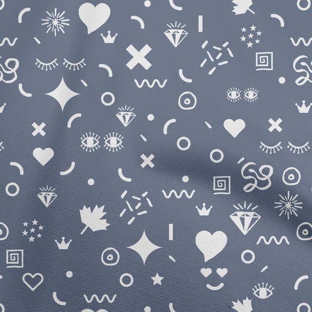 oneOone Rayon Violet Fabric Doodle Sewing Craft Projects Fabric Prints By Yard 56 Inch Wide