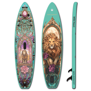 Green Majestic Lion 11FT x 33" Super Wide Inflatable Stand Up Paddle Board, Ultra Stable Wide SUP Up to 2 people/375LB Fully equipped w/ Premium SUP Accessories
