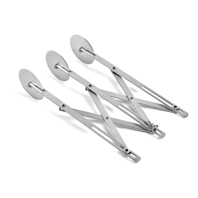 3 Wheel Stainless Steel Pizza Wheel Cutter Adjustable Dough Divider for Pastry Pizza Pasta Cakes Cookies Kitchen Baking Tool