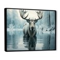 thumbnail image 2 of Designart moose Oversized framed wall art decor, Mooseframed wall art, Arctic Reflection of Blue Moose , Blue Modern black framed wall art, 40x30 inches black frame, 2 of 5