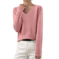 thumbnail image 2 of Timegard Womens Sweaters V Neck Knit Pullover Fall Winter Casual Fitting Comfy Long Sleeve Bottom Tops, 2 of 5