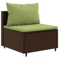 thumbnail image 2 of vidaXL Ensemble de Canapé de Jardin 4 Pcs avec Coussins en Poly Rotin Marron, 2 of 5