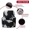 thumbnail image 3 of Dznils Printed Recliner Chair Cover Polyester Stretch Recliner Sofa Slipcover, Black Leaves, 3 of 10