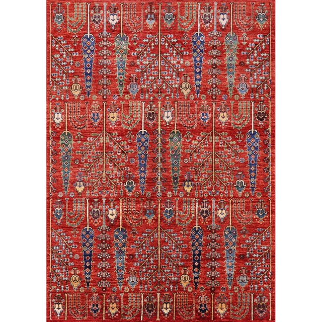 Ahgly Company Tapis Rectangulaire Industriel Moderne Rouge Lavable en Machine, 2 Pieds x 4 Pieds