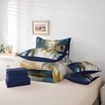 thumbnail image 4 of YST Abstract Girl 7-Piece Comforter Set, Queen, Navy Blue Gold Greyish White, 4 of 4