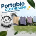 thumbnail image 4 of Corde à Linge Rétractable pour Camping, Voyage et Maison en Plein Air avec Pinces, Corde à Linge Portable Coupe-Vent Antidérapante pour Séchage, 12 Pinces, 4 of 9