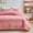 Pink, variant on Double Sided Washed Quilted Bedding Set 3 Piece Solid Color Bed Cover with 2 Pillowcases 20x26in | Soft Breathable 100% Polyester Comforter Cover for All Seasons Warm Lightweight Bedspread for Home G