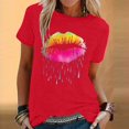 thumbnail image 1 of Birdeem Womens Fashion Printed Round Neck Short Sleeve T-Shirt Blouse Loose Tops, 1 of 12