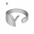 thumbnail image 1 of CUITING Bague Mode Ajustable Initiale Alphabet Lettre A-Z Bagues pour Femmes Bijoux-Argent C, 1 of 9