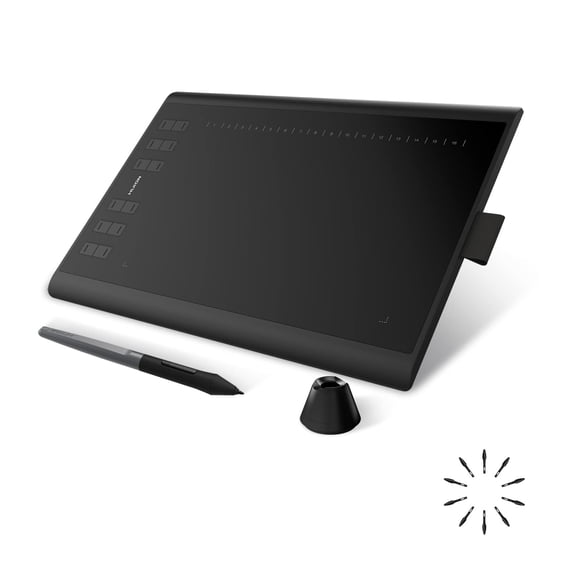 HUION Inspiroy H1060P Graphics Drawing Tablet with 8192 Pressure Sensitivity Battery-Free Stylus and 12 Customized Hot Keys, 10 x 6.25 inches Digital