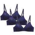 thumbnail image 1 of Kyusrd Full Coverage Bras For Women Adjustable Straps Wireless Push Up Small Cupt-Shirt Bralette Underwear Pattern Soild Color Soft Comfortable Underwear 3Pcs, 1 of 4