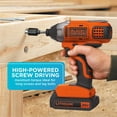 thumbnail image 2 of BLACK+DECKER 20V MAX* Lithium-Ion 1/4 in. Cordless Impact Driver Kit, 2 of 8