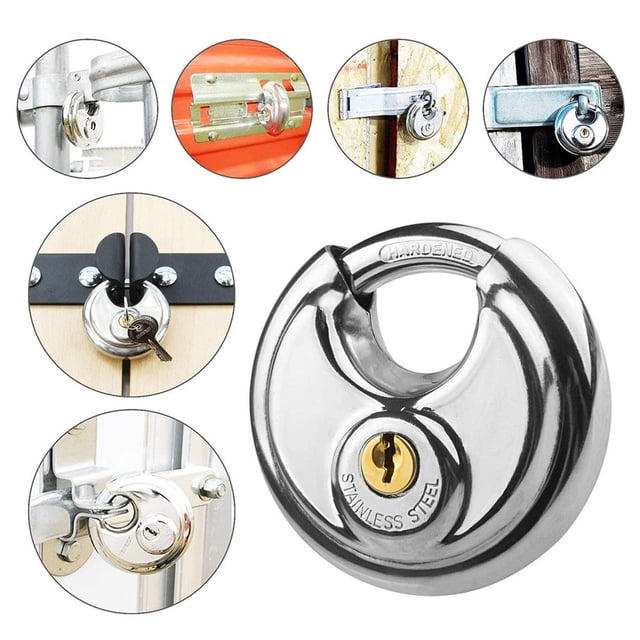 Vaidha Stainless Steel Round Cake Lock Warehouse Door Lock Chain Lock All Copper Heart Padlock