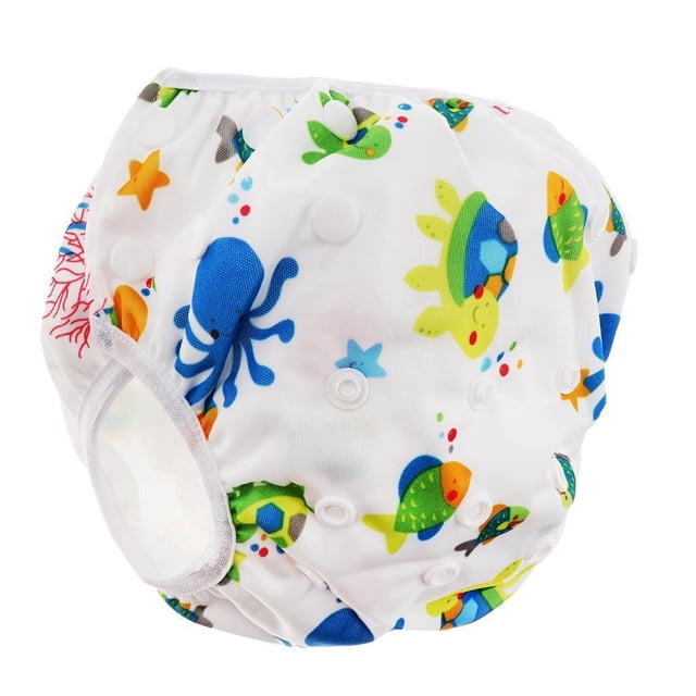 Bas de Maillot de Bain Réutilisable pour Bébé, Ajustable, Été, en Maille, Dessin Animé, Pantalon de Natation, Mer