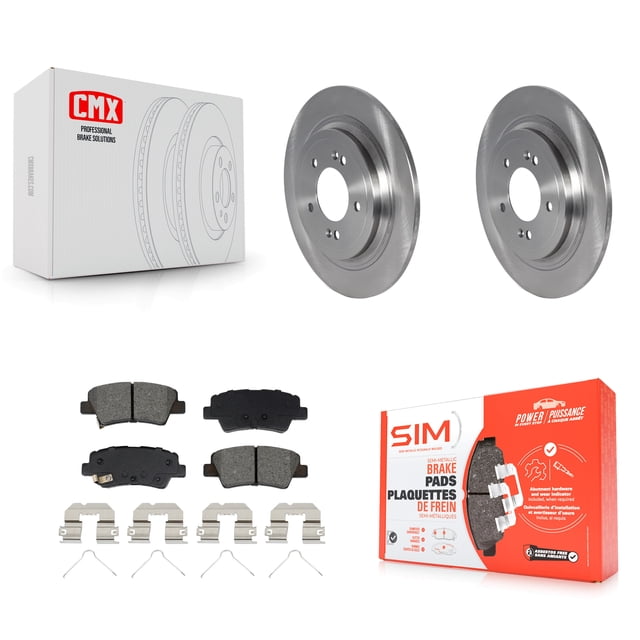 Transit Auto Rear Disc Brake Rotors and Semi-Metallic Pads Kit for Car Kia Sportage Hyundai Tucson Nexo K8S-104042