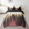 thumbnail image 2 of YST Gradient Stripe 7-Piece Bedding Set Modern Oil Painting Graffiti Twin Size Comforter Set, Burgundy Red, 2 of 4