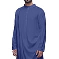 thumbnail image 4 of Atasi Kurta Long pour Hommes Col Mandarin Uni Drapé Vêtements, 4 of 7