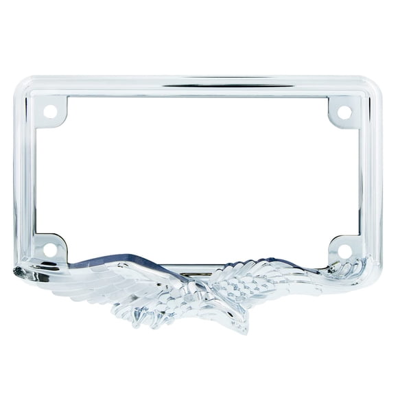 United Pacific Die-Cast Chrome Soaring Eagle License Plate Frame Holder for Harley Davidson, Indian, Victory Motorcycles, Detailed Design - 1 Frame