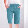 thumbnail image 2 of Timegard Womens Plus Size Shorts Elastic Waisted Drawstring Lightweight Casual Knee Length Shorts with Pockets, 2 of 5
