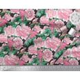 thumbnail image 2 of Soimoi Polyester Crepe Fabric Leaves,Rose & Parrot Bird Printed Fabric 1 Yard 52 Inch Wide, 2 of 3