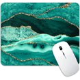 thumbnail image 1 of Green Marble Mouse Pad, Modern Waterproof Anti Slip Rubber Base Gaming Mousepad for Computer Laptop, Gold Agate Mouse Pad with Design for Women Working, 9.5x7.9 Inch, Green Agate, 1 of 5