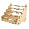 thumbnail image 2 of Module Pigment Bottle Brushes Rack Multi-Layer Wooden Organizer Display 28 Holes B-26.2x22x22cm, 2 of 8