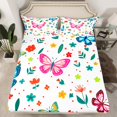 thumbnail image 2 of YST Butterfly Sheet Set For Girls Kids Cute Flower Animal Bed Sheets Set Full, Butterfly Decorations Sheets Botanical Flower Pattern 3D Bedding Set, 2 of 5