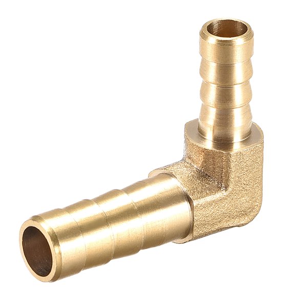 Unique Bargains 8mm to 6mm Barb Brass Hose Fitting 90 Degree Elbow Pipe Connector Coupler Tubing Adapter 1pcs