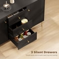 thumbnail image 4 of HOMCOM 47" Buffet Cabinet with 3 Drawers and 2 Doors Modern Sideboard Black, 4 of 10