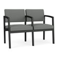 thumbnail image 1 of Fauteuil d'Attente de Réception Lenox en Acier à 2 Places / Acier Noir / Gris Pâle, 1 of 5