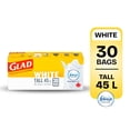 thumbnail image 1 of Glad Sacs à Ordures Blancs Grands 45 Litres, 1 of 4