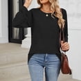 thumbnail image 4 of Timegard Hauts pour Femmes Col Rond Manches Longues T-Shirts de Couleur Unie Chic Décontracté Amples Chauds Hauts Automne, 4 of 7
